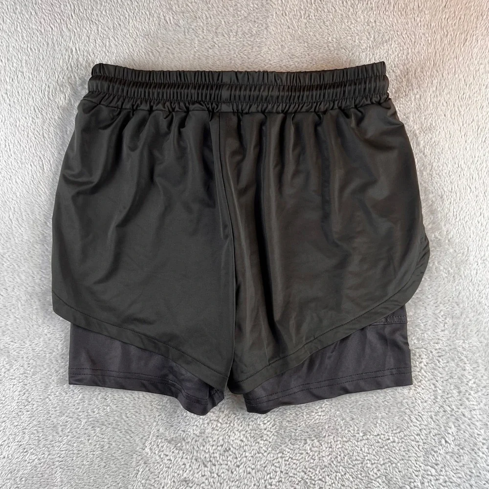 SAVD Joshua 1:9 Christian Athletic Shorts Black 2-in-1 Running Gym Mens XS NWOT